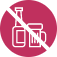 Ícone representando uma garrafa e uma caneca de cerveja, com um traço no meio, indicando proibição.