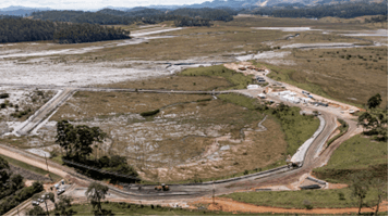 Dirt field with low vegetation