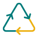 Ícone representando um triângulo feita com setas