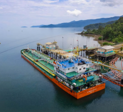 cargo ship moored at dock