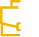 Ícone em branco e amarelo representando uma maleta.